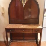 Wooden dressing table Courbet marquetry chevrons art deco Austrian