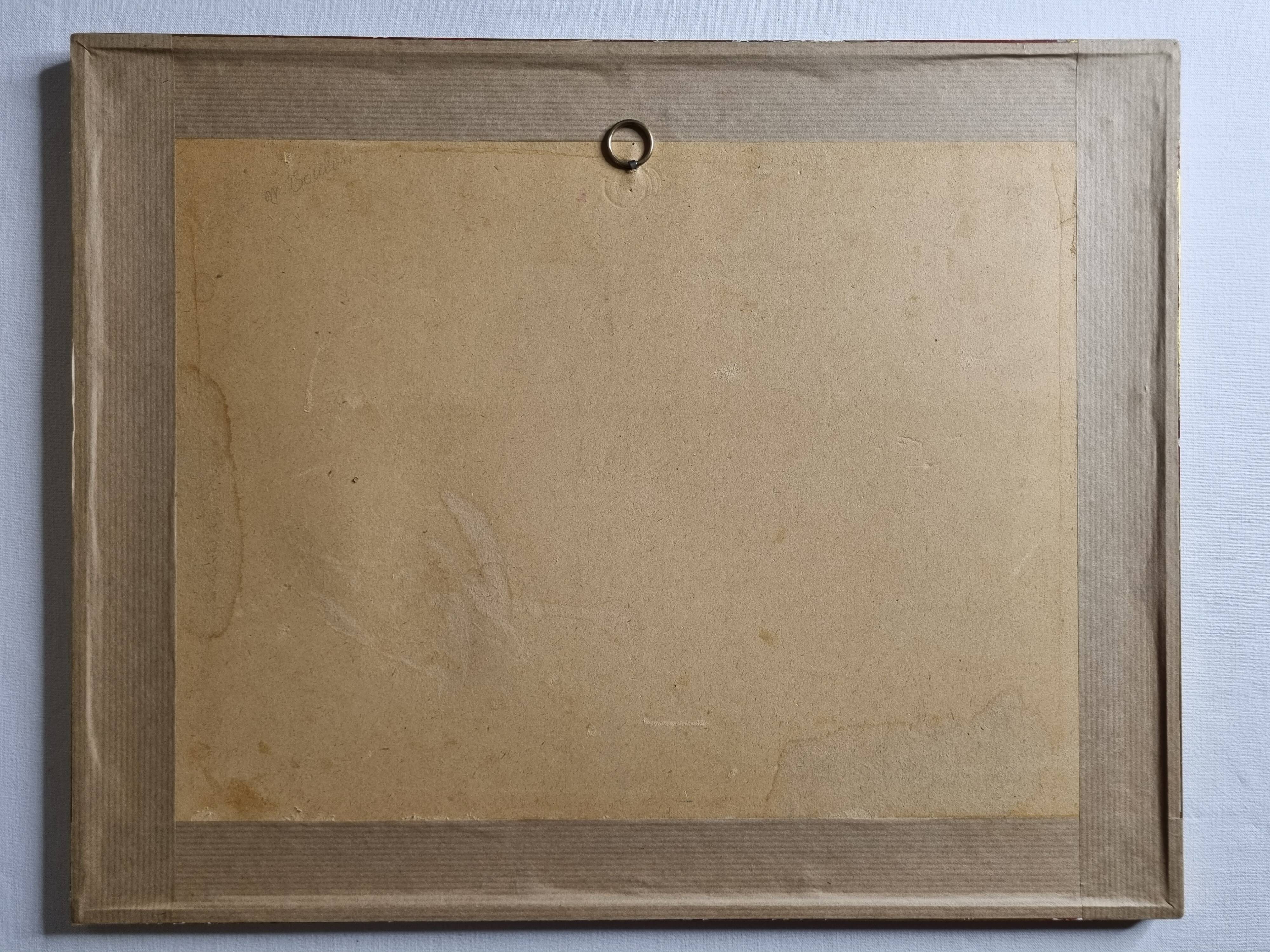 Original ink and wash drawing, framed, 36 x 45 cm