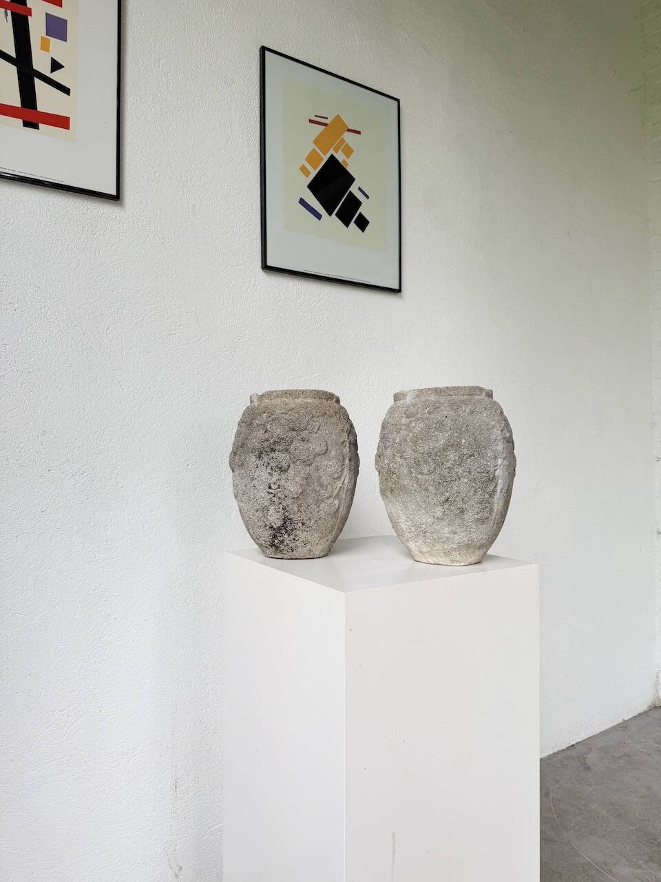 Pair of cement planters, 1900