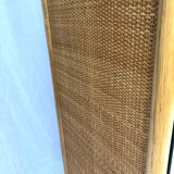 Vitrine en rotin du milieu du siècle, années 1970