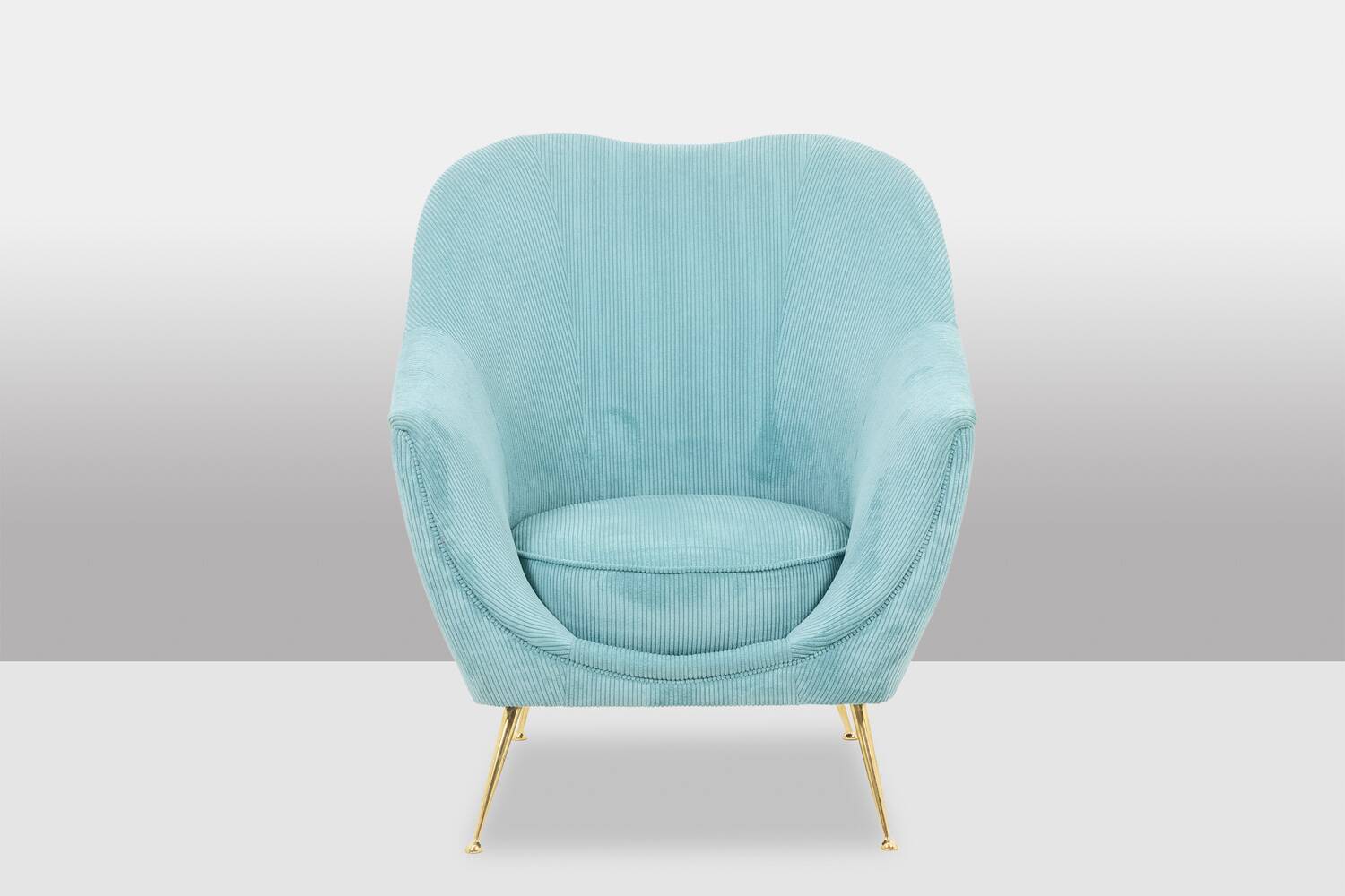 Pair of corduroy armchairs. Contemporary work.