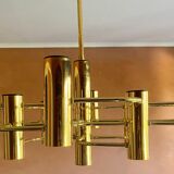 Golden chandelier 9 fires from Sciolari Italy 1960