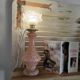 Clichy glass table lamp with pâte de verre rose.