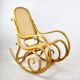 Rocking Chair Vintage en Bois Naturel, rapia naturel