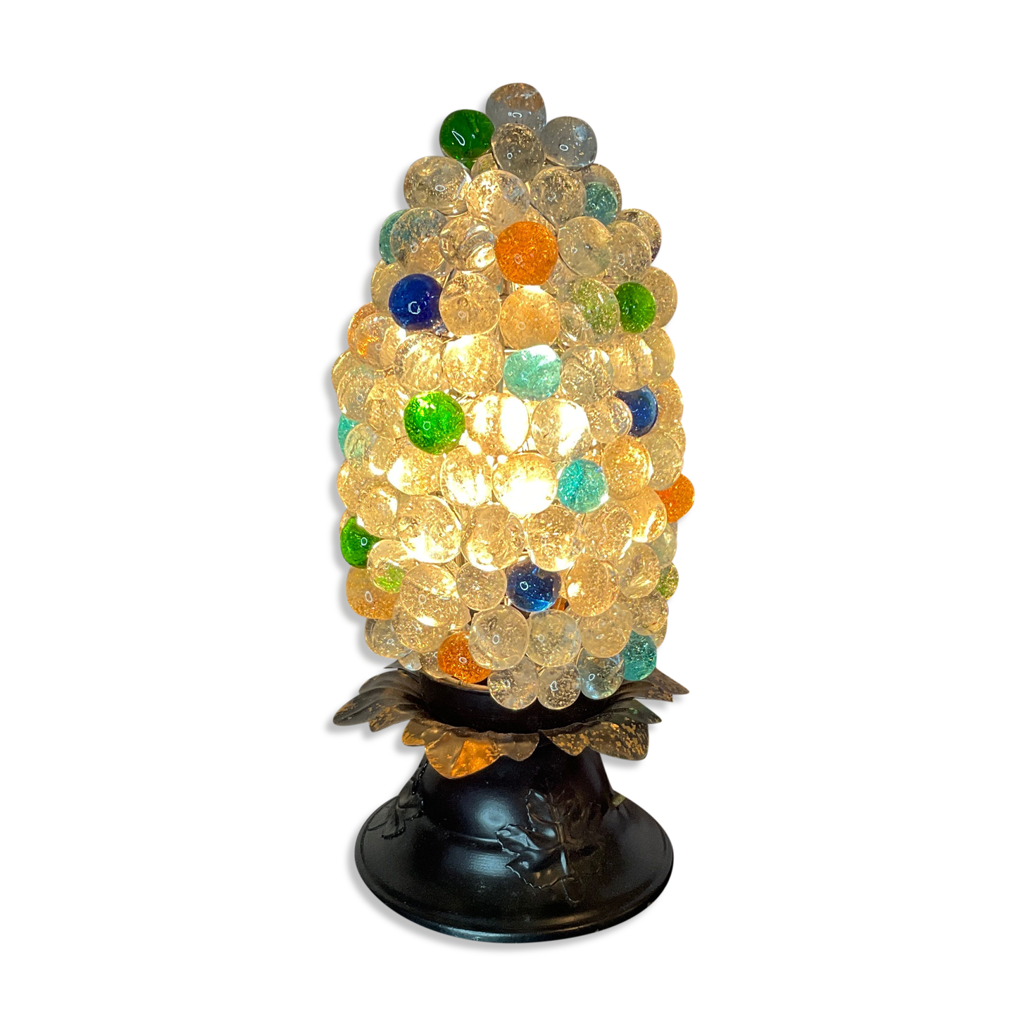 lamp night light tulip bunches of grapes murano glass