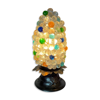 Lampe veilleuse tulipe grappes de raisin verre Murano