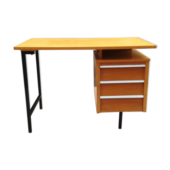 Vintage wooden desk and metal stake