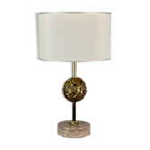 Angelo Brotto for Esperia — Sculptural Travertine Table Lamp, Italy, 1970s