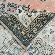 Tapis persan classique bleu et saumon, 318x410 cm