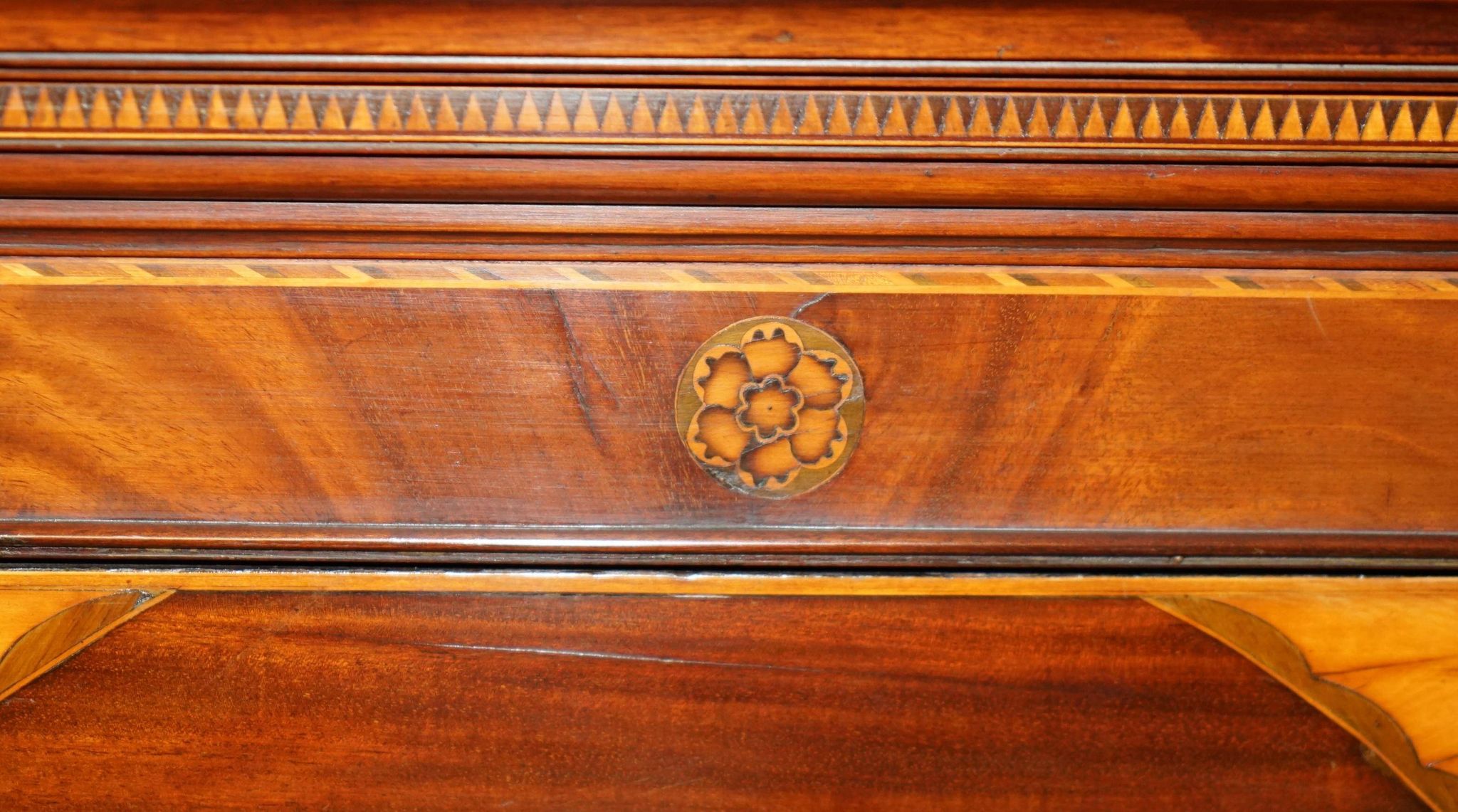 George III Sheraton linen cupboard in walnut, circa 1760.