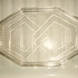 Octagonal Art Deco translucent glass tray
