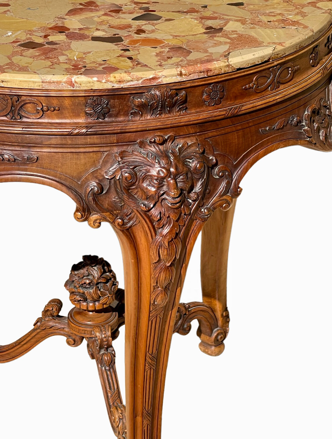 Louis XV Style Walnut Pedestal Table