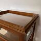 Serving Light mahogany English tea table. Beveled windows. circa 1900. Removable glass top.