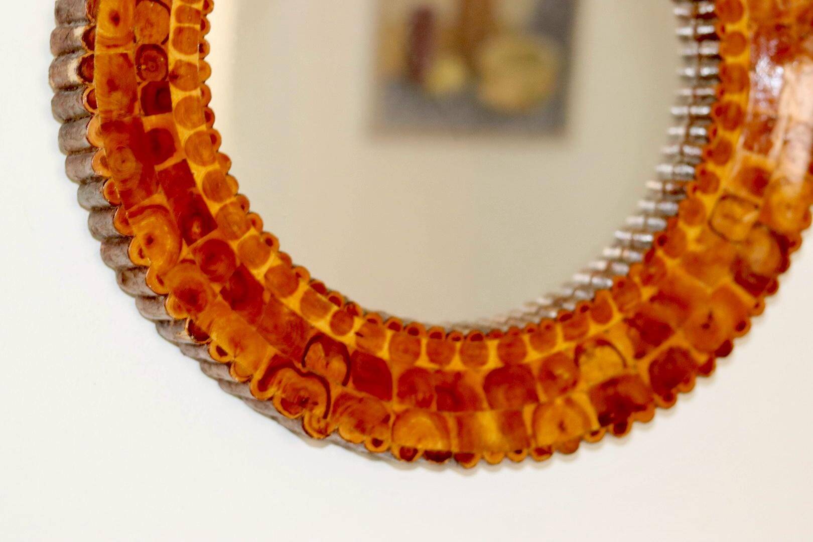 Miroir suédois vintage en bois
