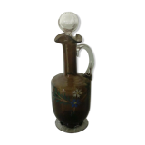 Carafe en verre émaillé fin 19eme