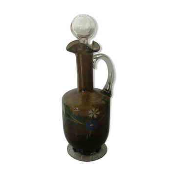 Finely enamelled glass carafe from the late 19th century.