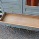 Vintage Parisian wardrobe in sage green – Mirror, hanging space and drawers