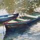 Watercolor painting "the boats under the trees" by togla leris + frame
