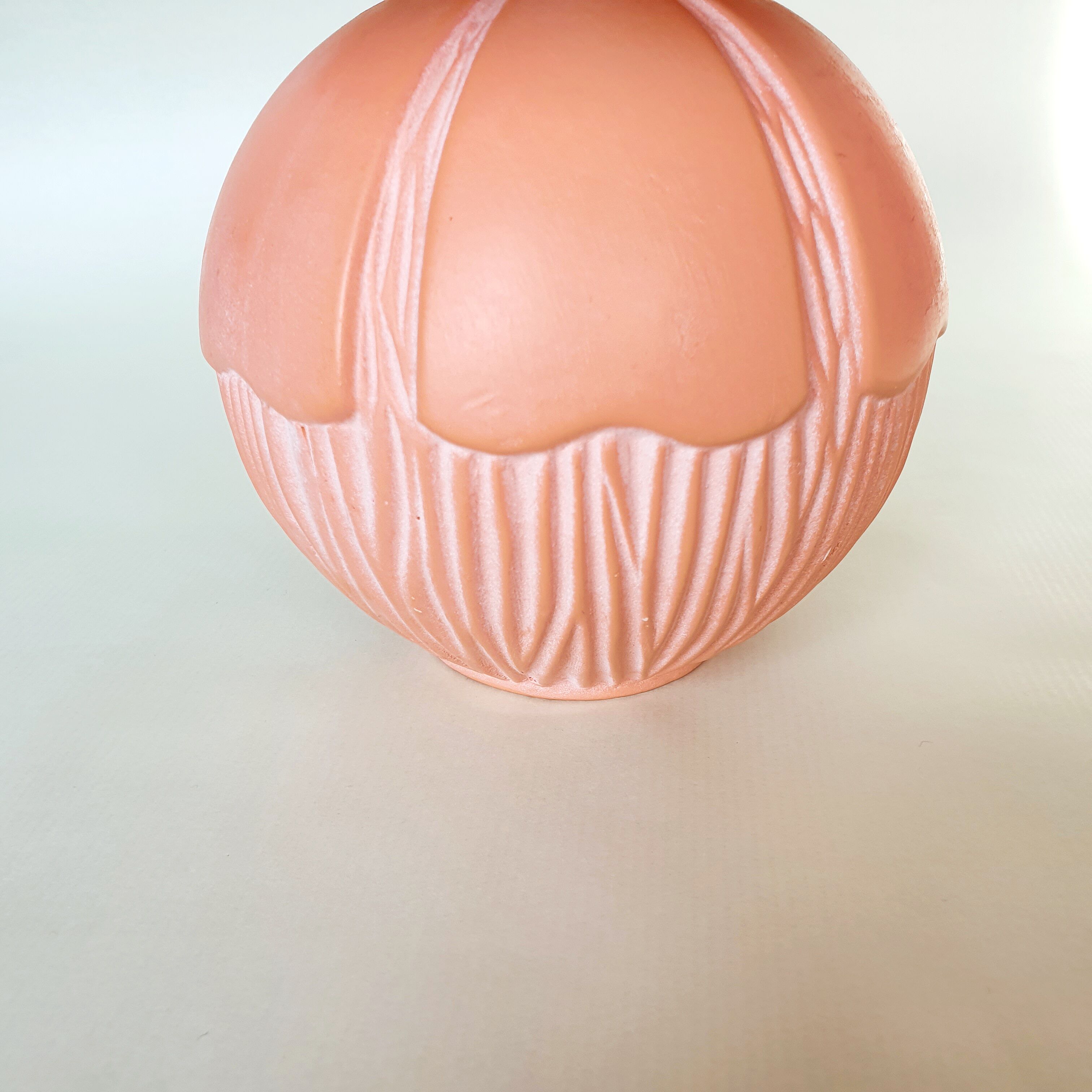 Coral and green bedside lamp 1980