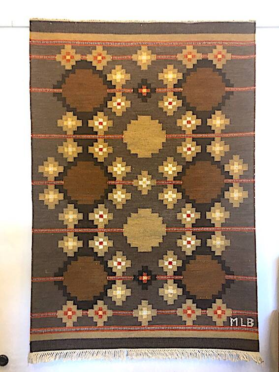 Swedish wool rug 70s-80s