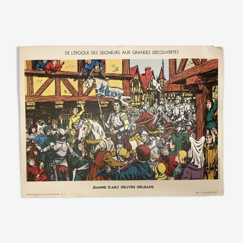 Affiche scolaire Jeanne d'Arc et Moyen-Age