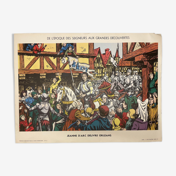 Joan of Arc and Middle Ages school poster