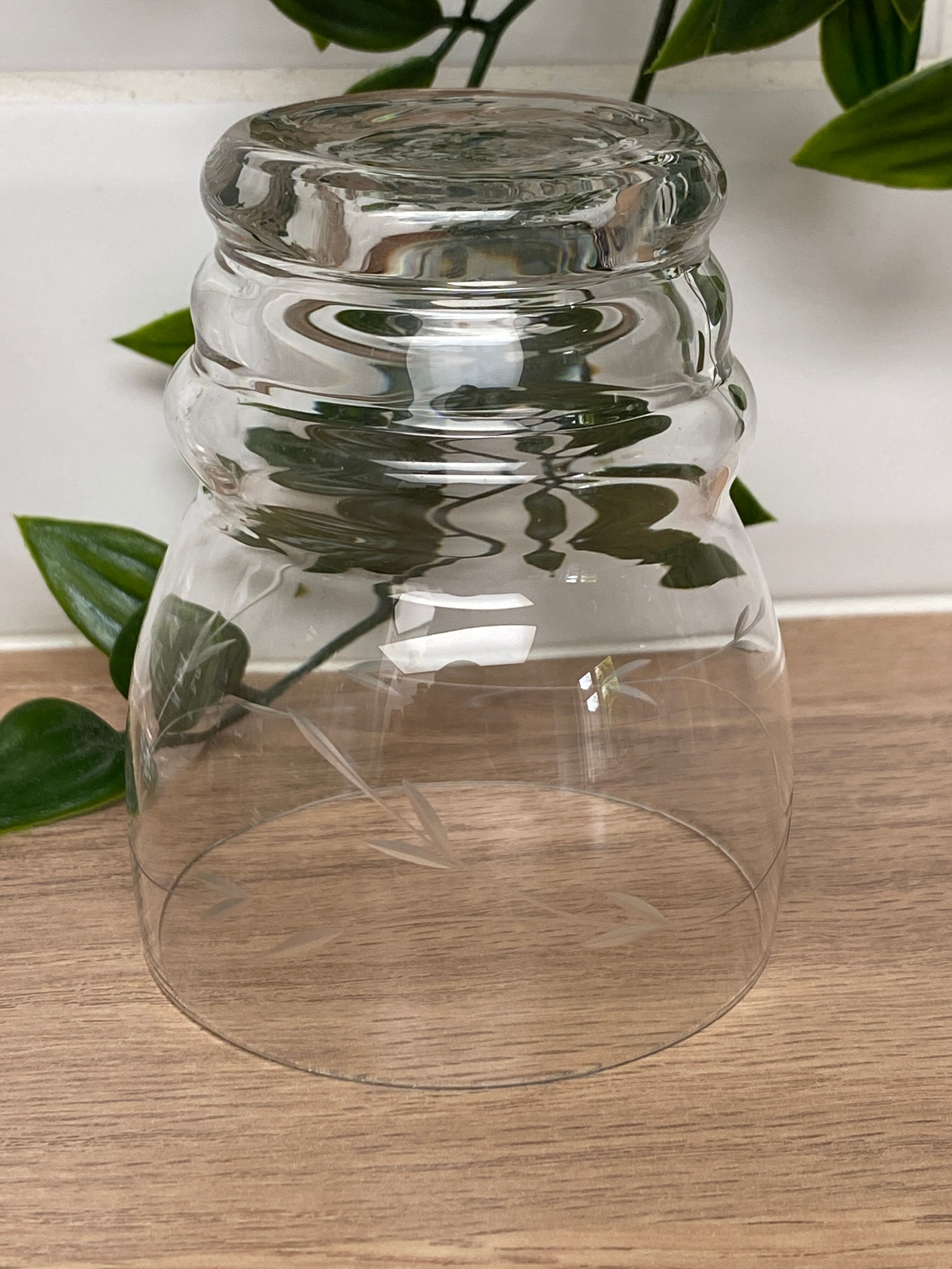 Set de 6 verres à eau en verre gravé