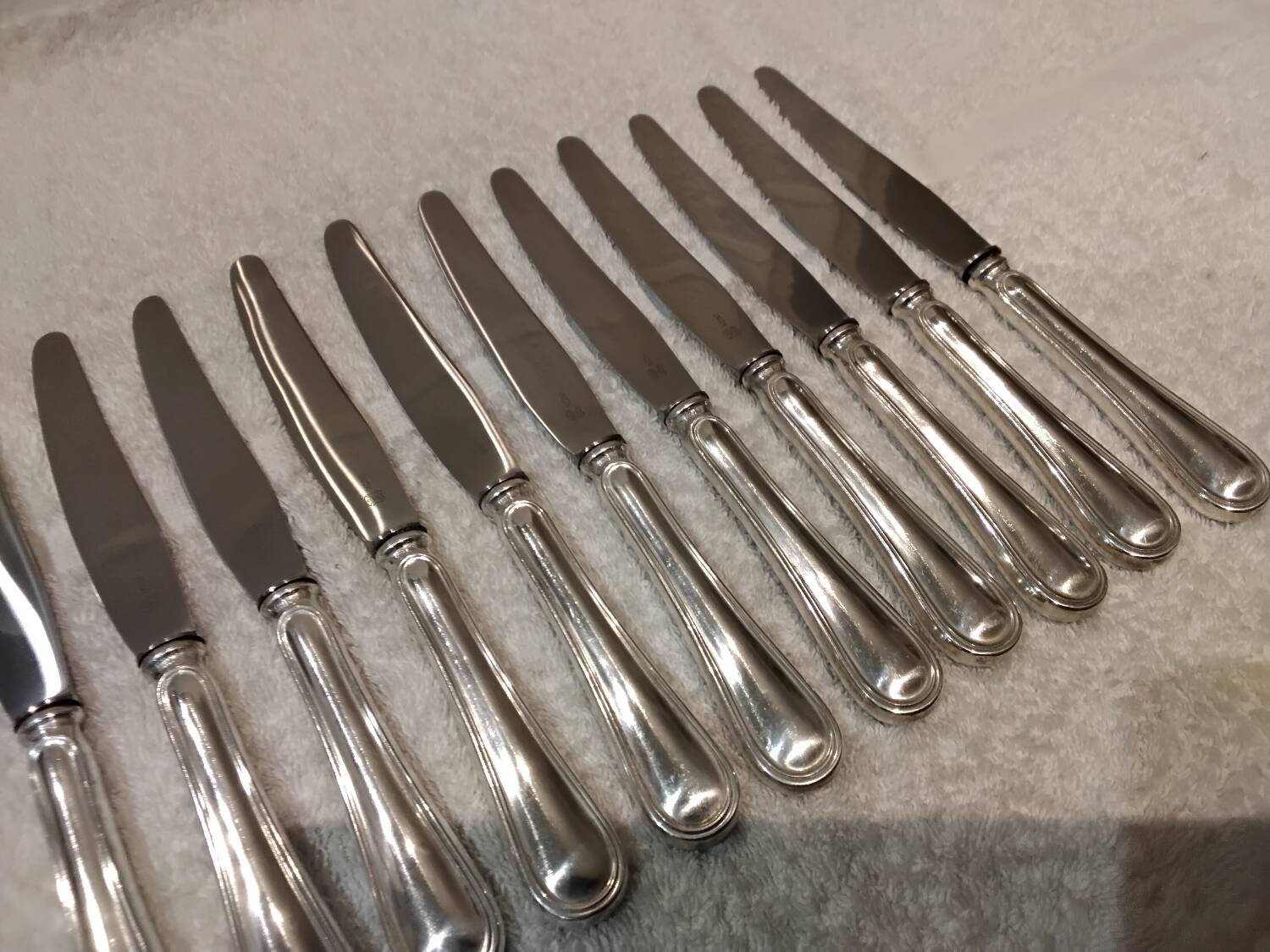 11 dessert knives with 800 silver handles, Swiss goldsmith Jezler net