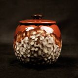 Red glazed stoneware candy dish by Louis Dage - circa 1920 - H 15 cm