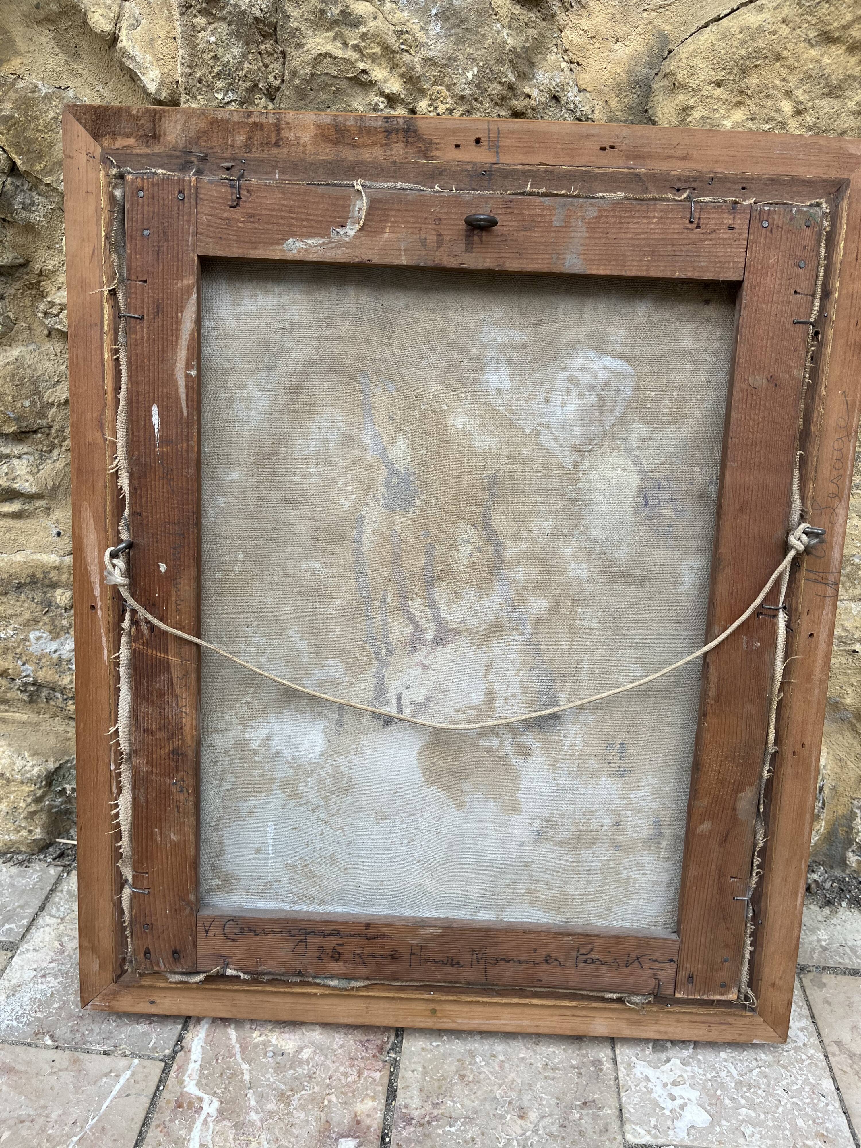 Vintage painting – Oil on canvas flower bouquet – signed – 1950s