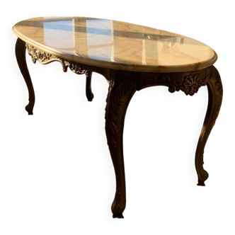 Vintage marble and brass coffee table