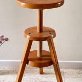 Vintage Solid Beech Screw Stool