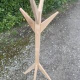 Scandinavian coat rack in raw oak