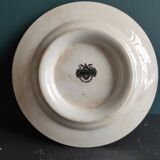 French vintage cake plate or cake stand for desserts or fruit, Sarreguemines, mod. Myosotis