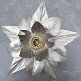 Italian silver metal flower wall lamp