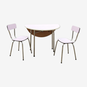 Ensemble de table et chaises en formica relookées