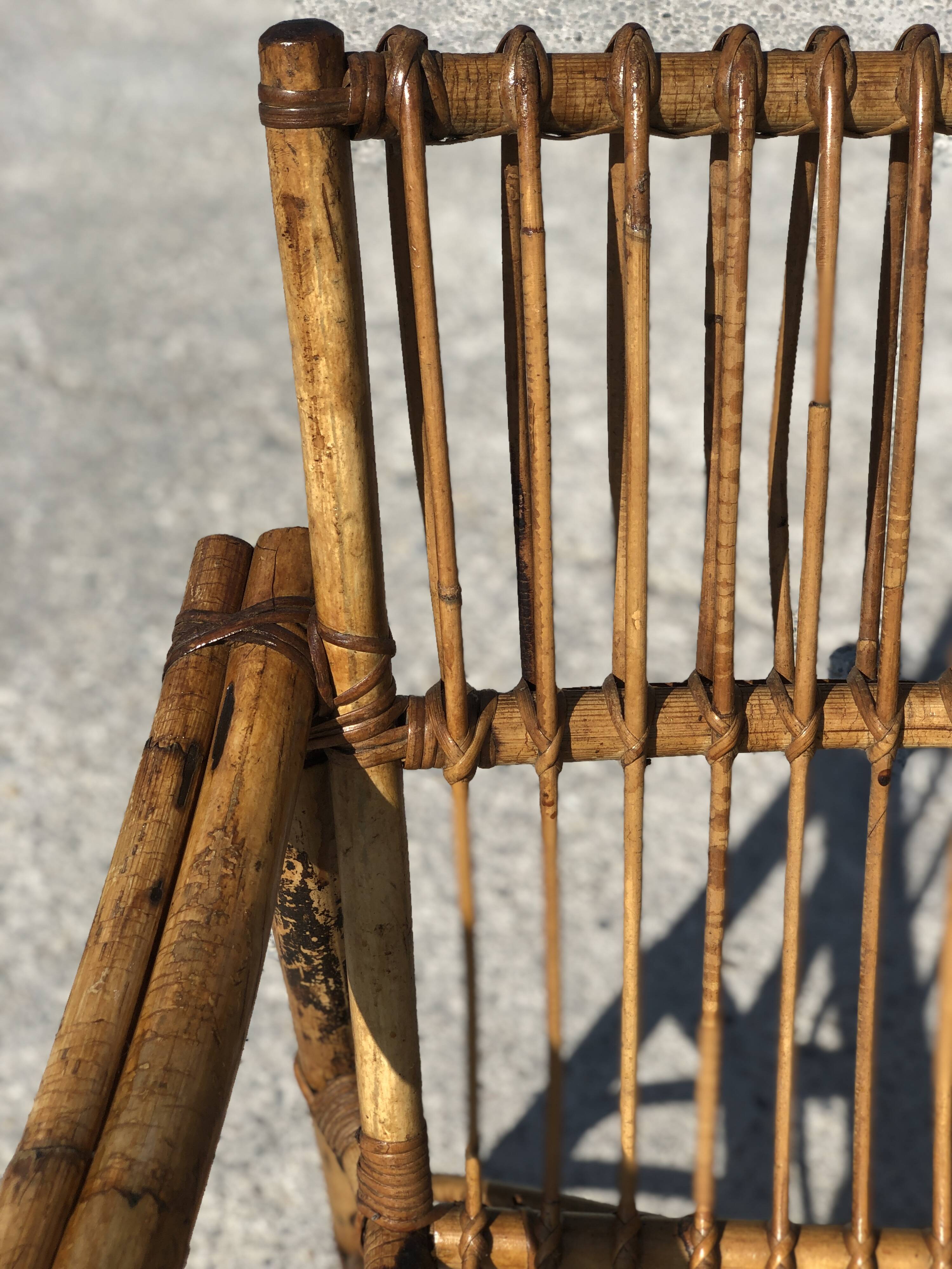 Bamboo sofa Dal Vera Italian design sofa 1970