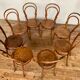 Set of 8 chairs in curved wood Art Nouveau, by Fischel Kohn