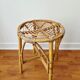 Vintage rattan stool in bohemian retro style - 1950s/1960s -