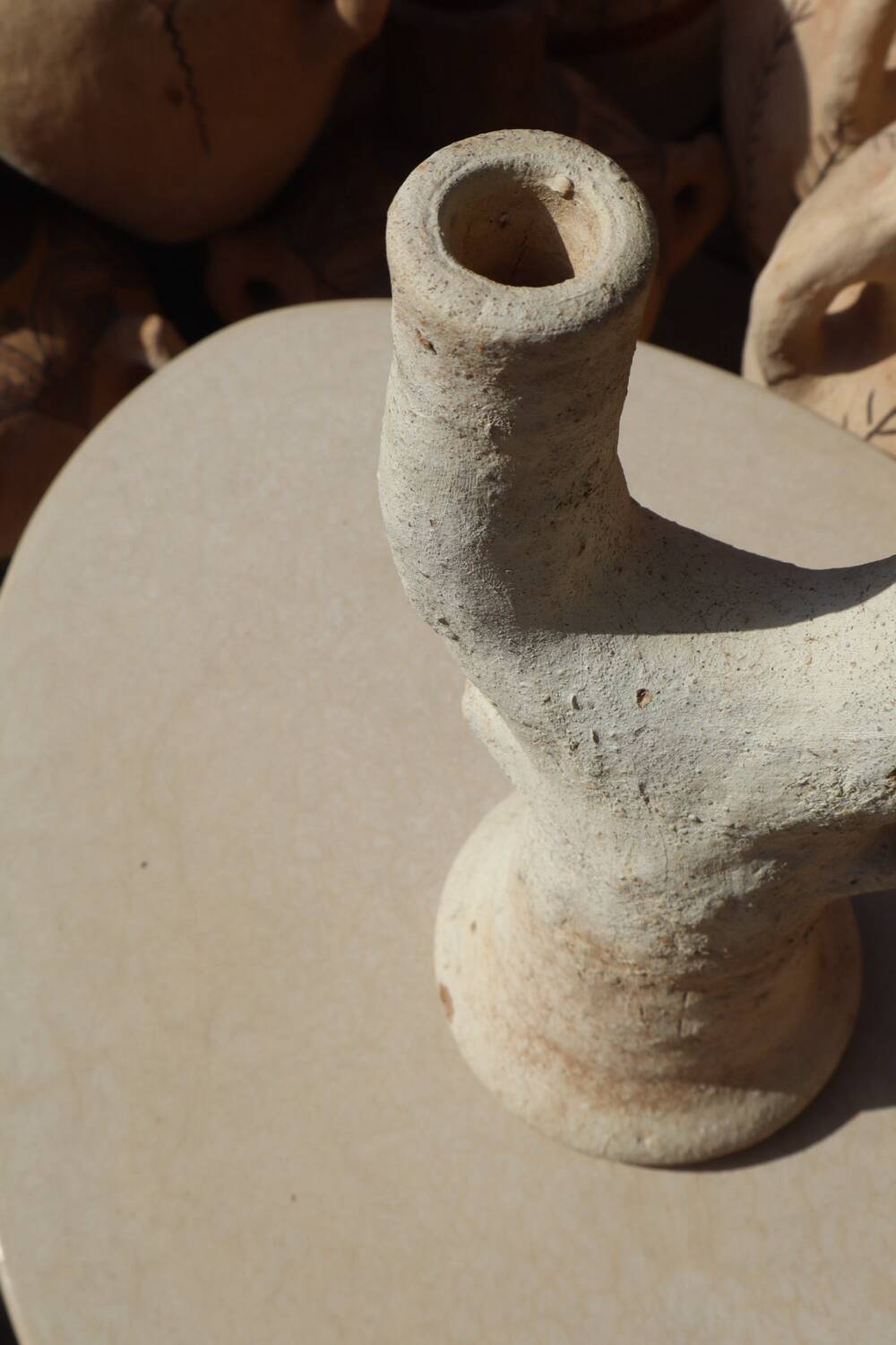 Pottery - Abstract raw tamegroute sculpture two branches