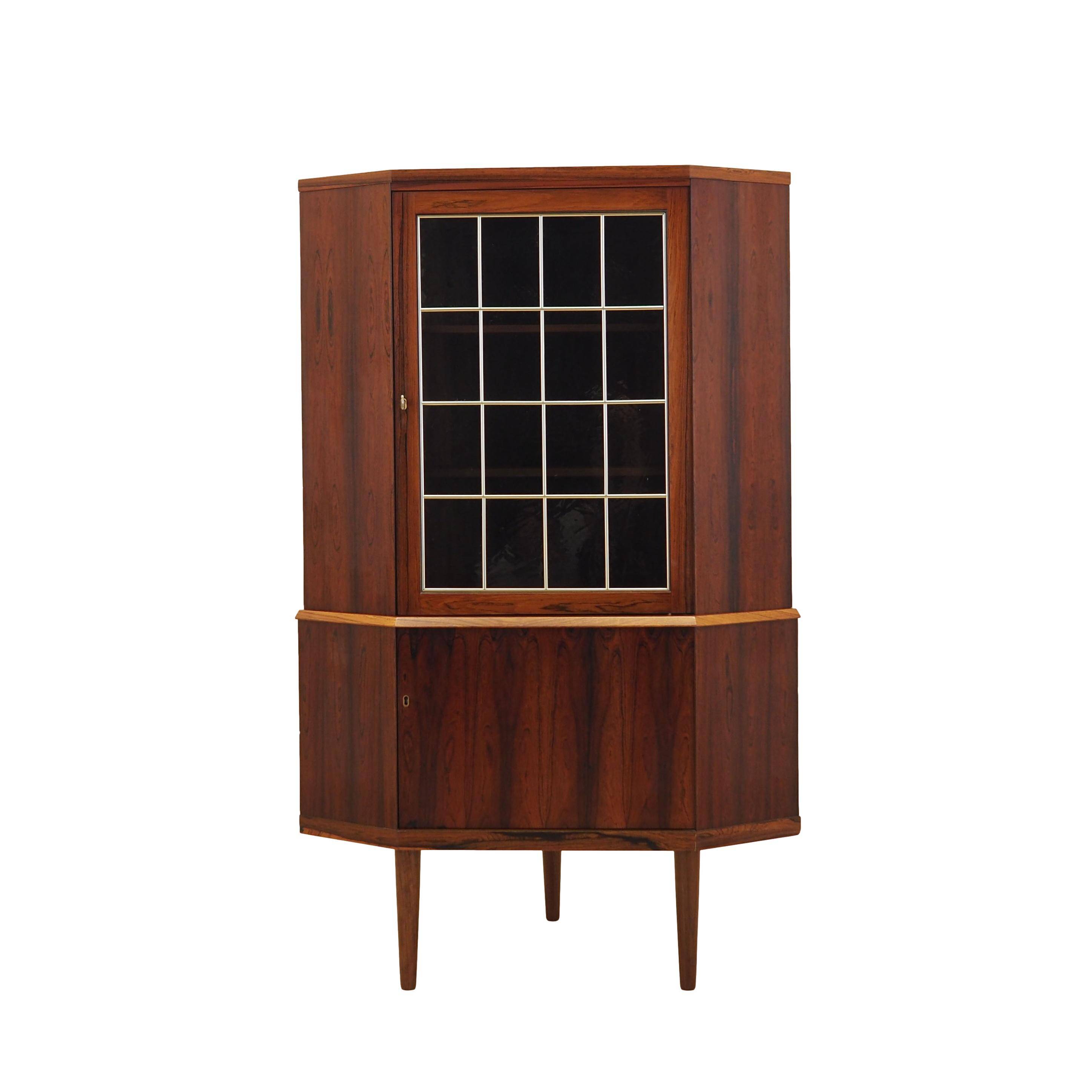 Corner display cabinet, rosewood veneer, Denmark 1970s