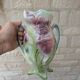 Art Nouveau barbotine vase Gerber Prestige Paris with floral decoration