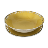 duo old service dishes in lantled porcelain