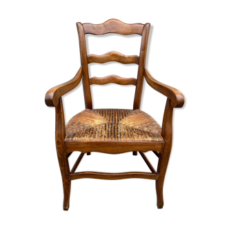 Straw country armchair