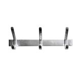 Vintage anodized aluminum wall coat rack - 3 hooks