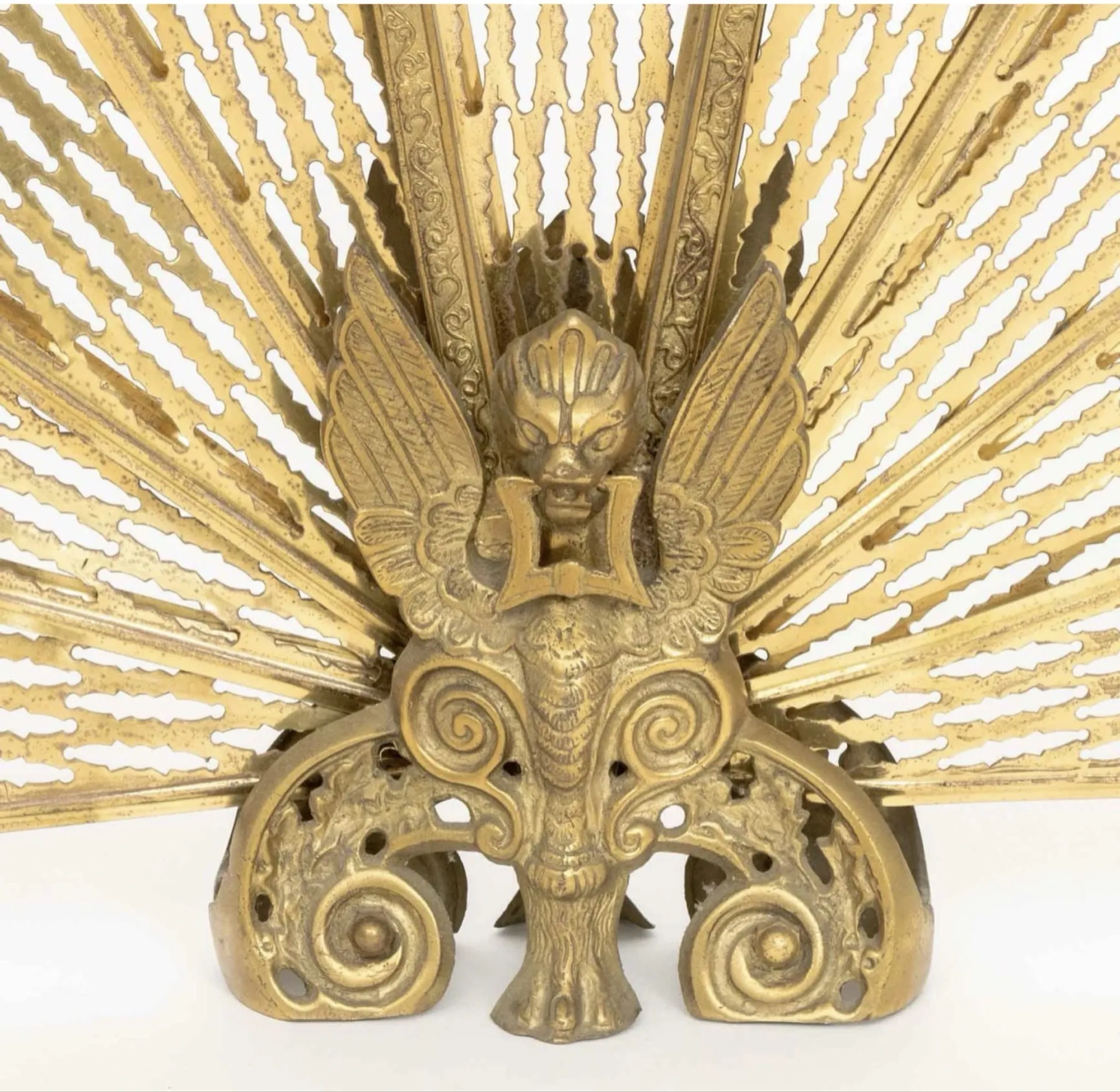 Brass fire screen