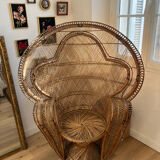 Fauteuil Emmanuelle vintage en rotin