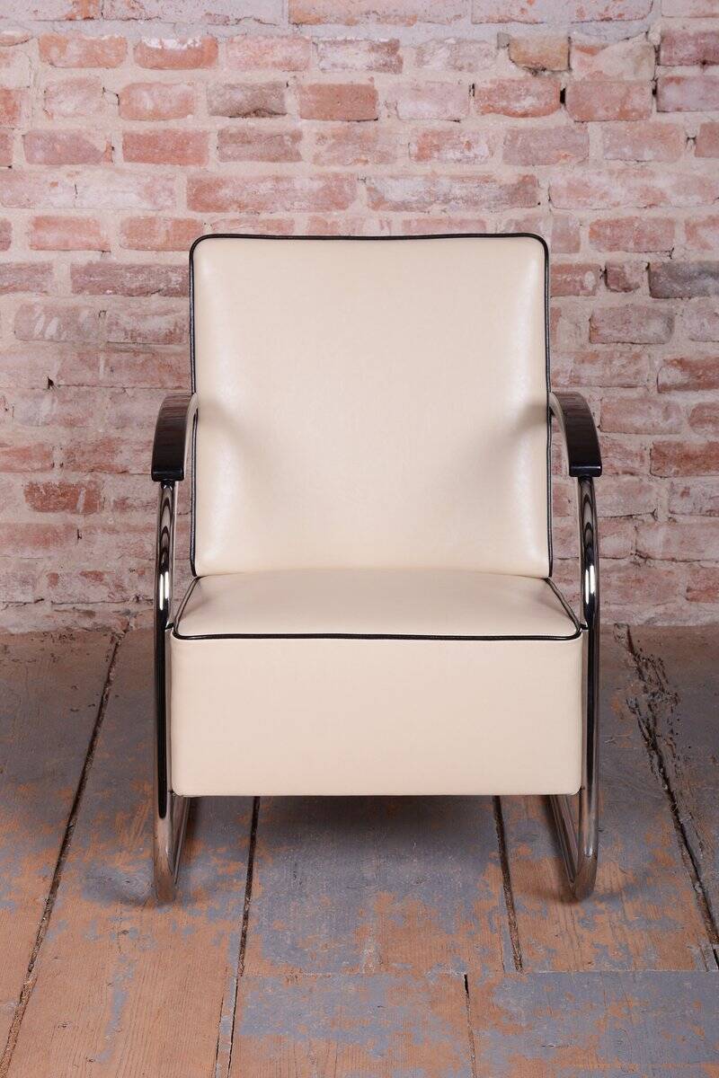 Bauhaus Leather FN21 Armchairs from Mücke-Melder, Czech, 1930s, Set of 2