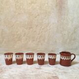 Coffee service in sandstone Amerindian motif