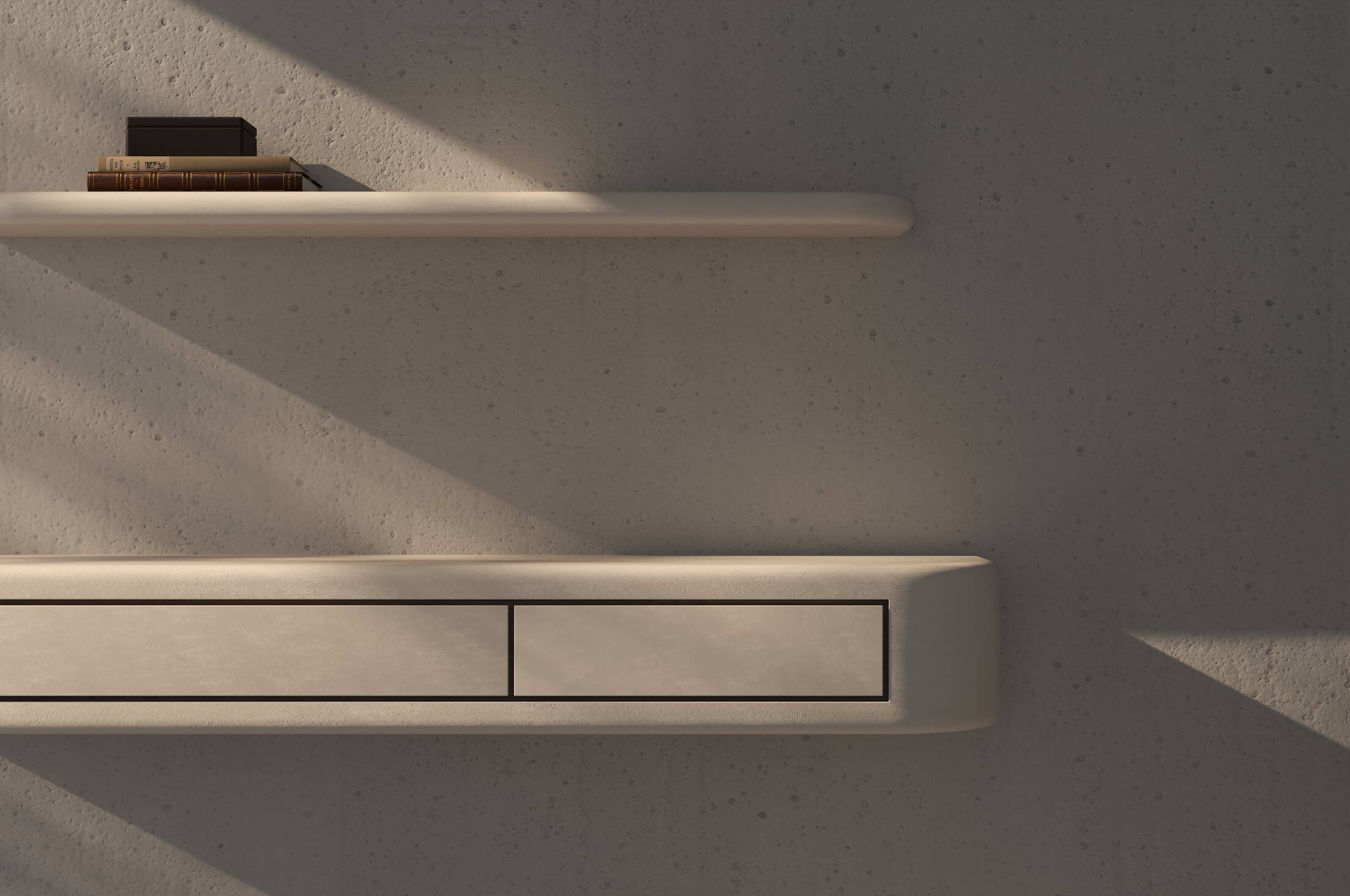 Contemporary Handmade Textured Plaster Wall Shelf